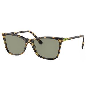 Swarovski SK 6004 1009/2 Havana Plastic Rectangle Sunglasses Green Lens